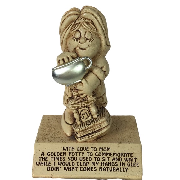 Vintage 1970's Paula Figure "With Love To Mom A Golden Potty" MOTHERS DAY GIFT